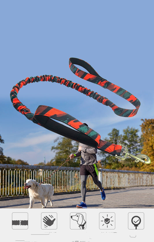 Camouflage Elastic Dog Traction Leash for Outdoors