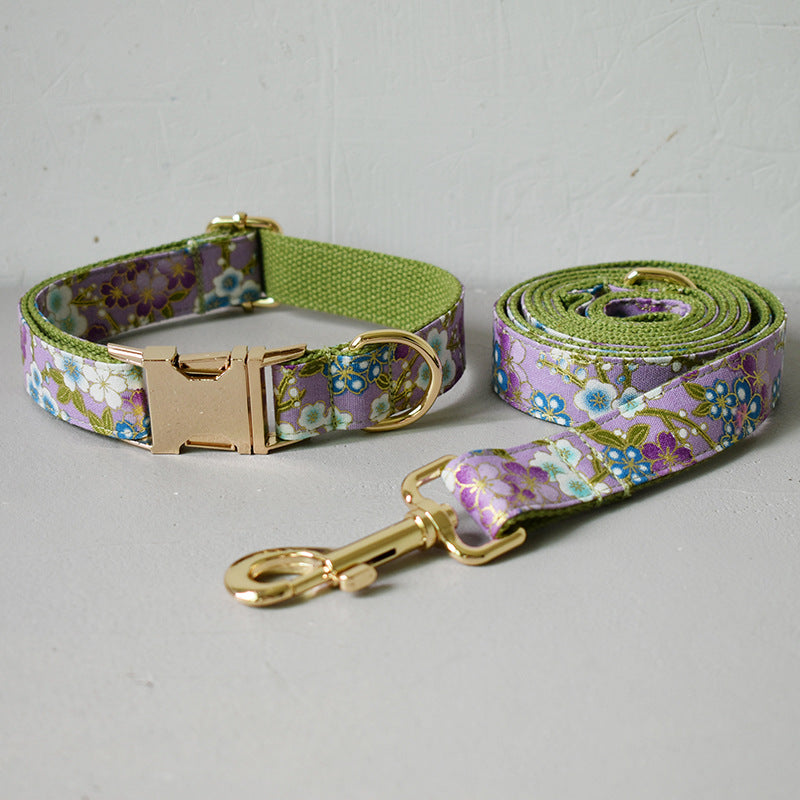 Purple Zephyr Dog Collar and Leash Set
