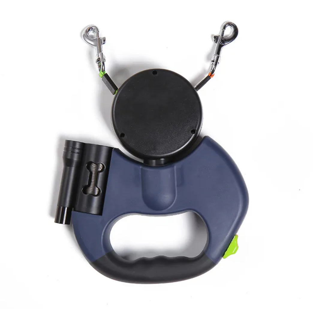 Dual Retractable Dog Leash with Lights