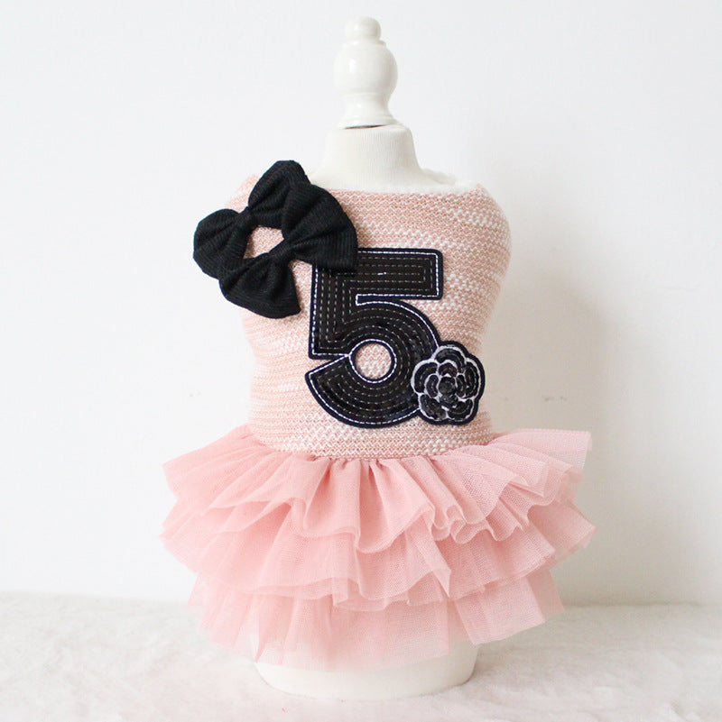 Double Bow Cotton Skirt for Teddy Dog Clothes