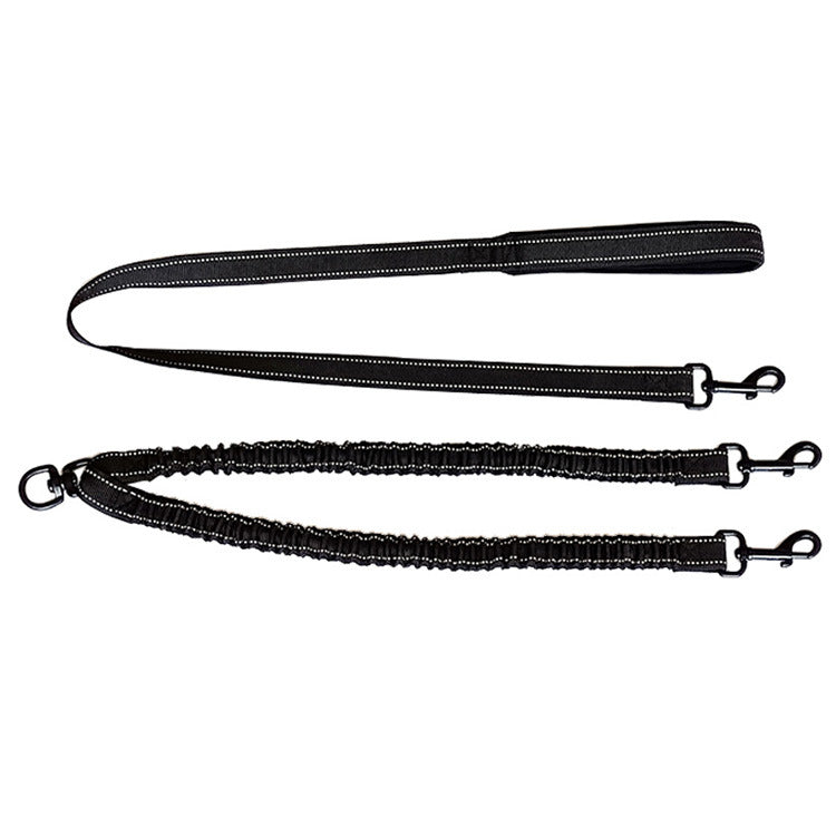 Dual Dog Leash with Reflective Features