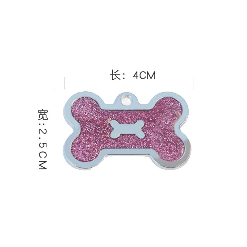 Zinc Alloy Double Bone Shape Pet ID Tag with Laser Engraving