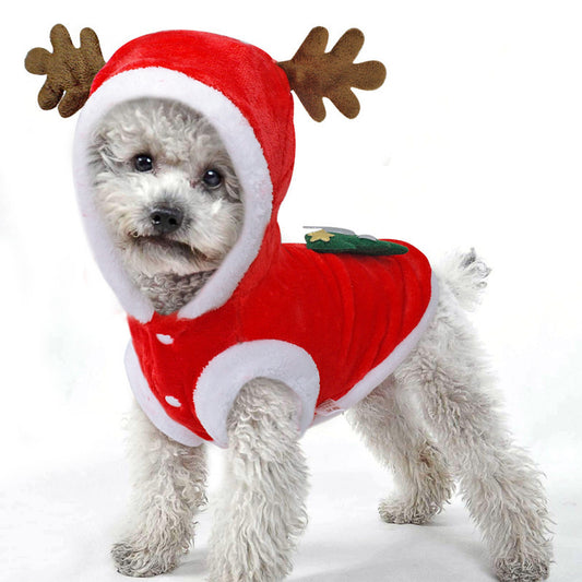 Warm Flannel Pet Dress for Christmas and New Year