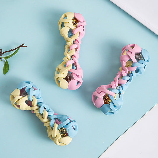 Macaron Woven Dog Toy with Sound and Light Features