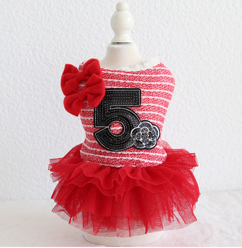Double Bow Cotton Skirt for Teddy Dog Clothes