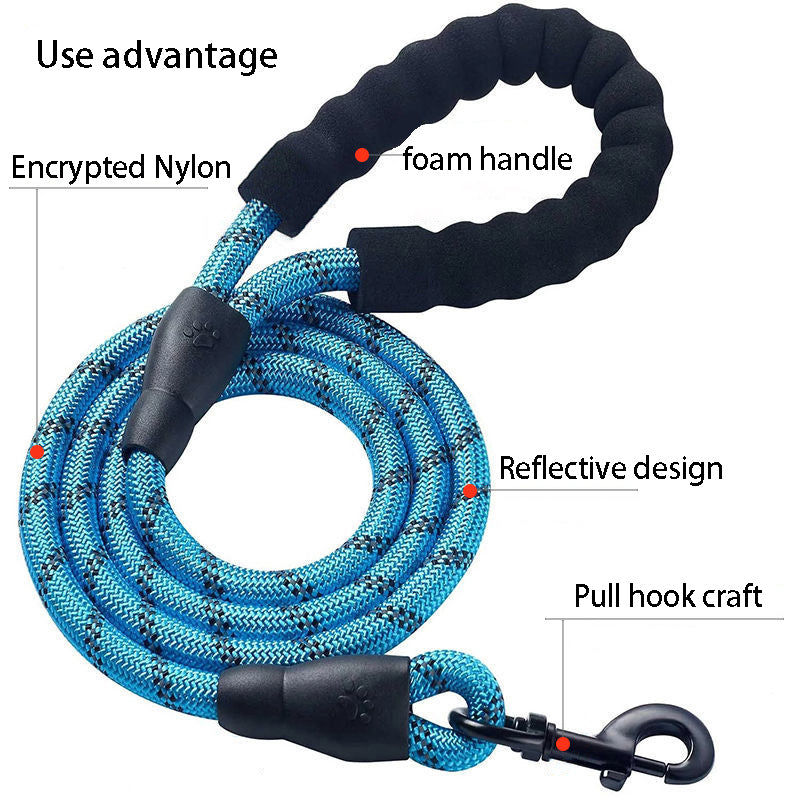 1.5M Reflective Dog Leash with Padded Handle