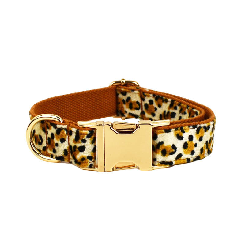 Leopard Print Dog Leash and Collar Set