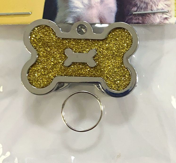 Zinc Alloy Double Bone Shape Pet ID Tag with Laser Engraving