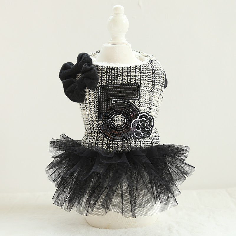 Double Bow Cotton Skirt for Teddy Dog Clothes