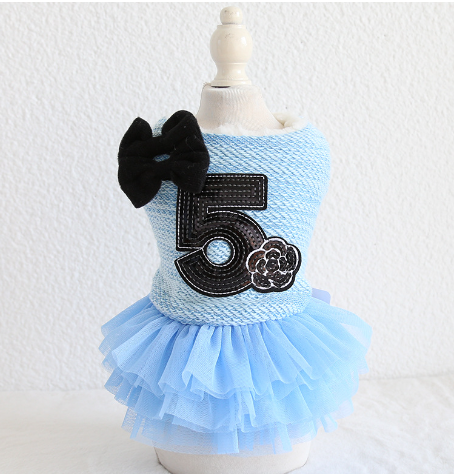 Double Bow Cotton Skirt for Teddy Dog Clothes