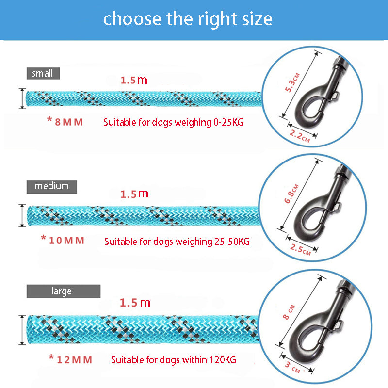 1.5M Reflective Dog Leash with Padded Handle