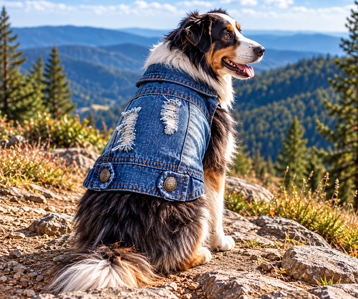 Ripped Denim Vest for Dogs - XS-2XL