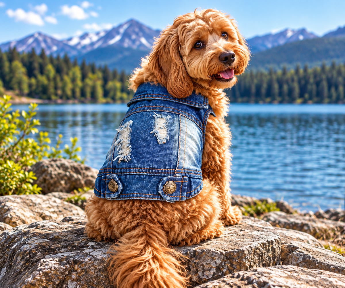 Ripped Denim Vest for Dogs - XS-2XL