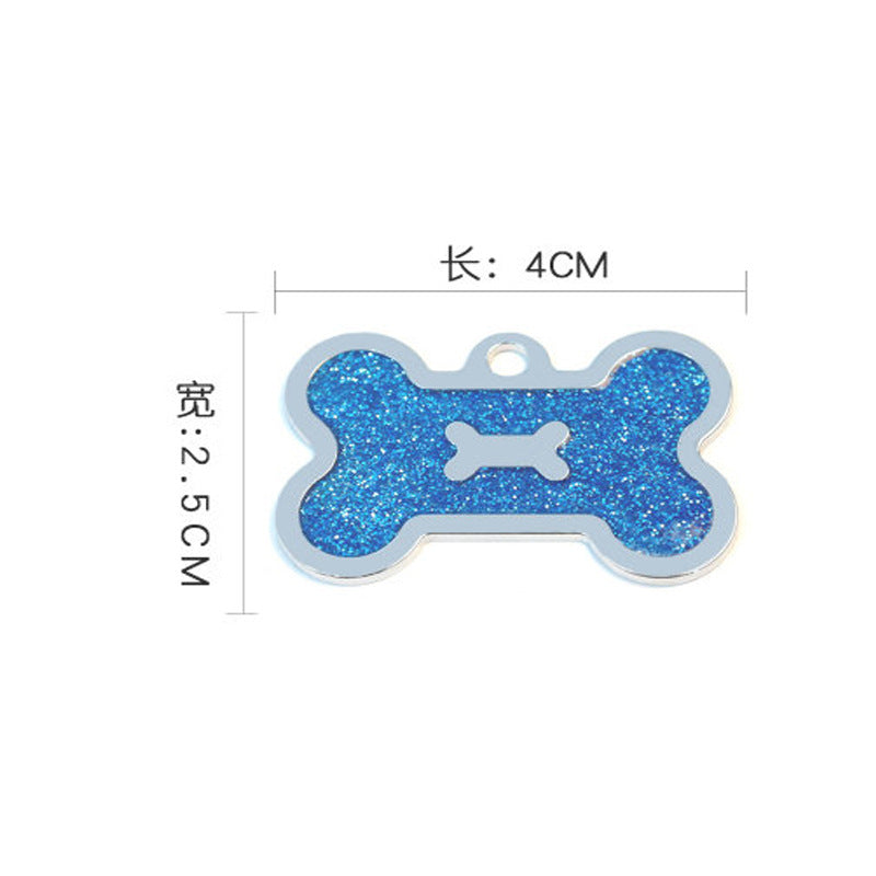 Zinc Alloy Double Bone Shape Pet ID Tag with Laser Engraving