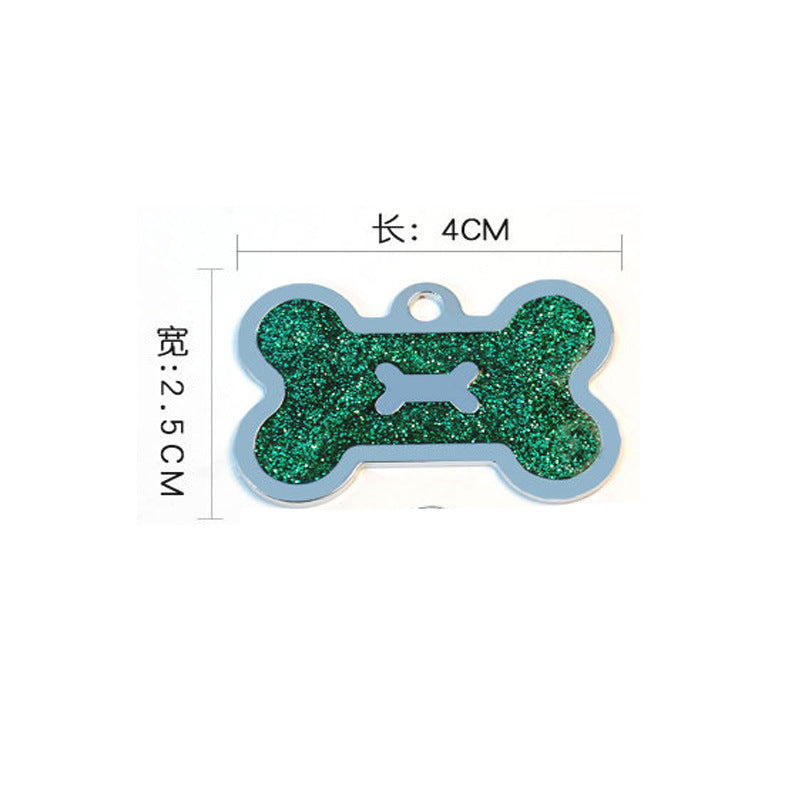 Zinc Alloy Double Bone Shape Pet ID Tag with Laser Engraving