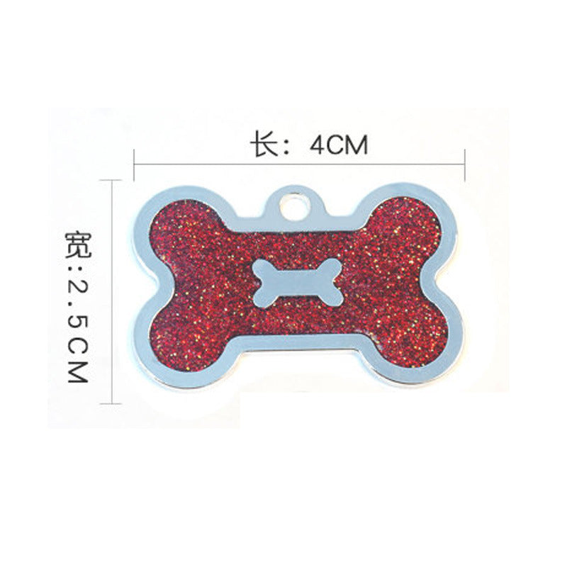 Zinc Alloy Double Bone Shape Pet ID Tag with Laser Engraving