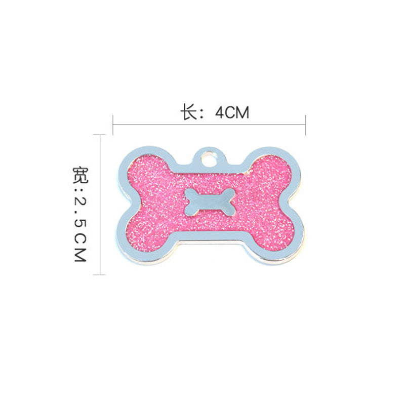 Zinc Alloy Double Bone Shape Pet ID Tag with Laser Engraving