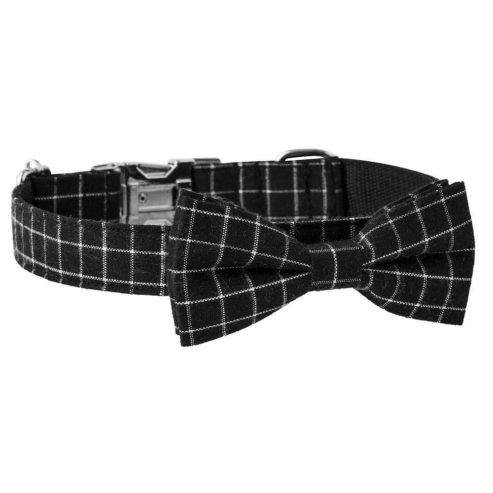 British Style Plaid Dog Collar with Alloy Socket