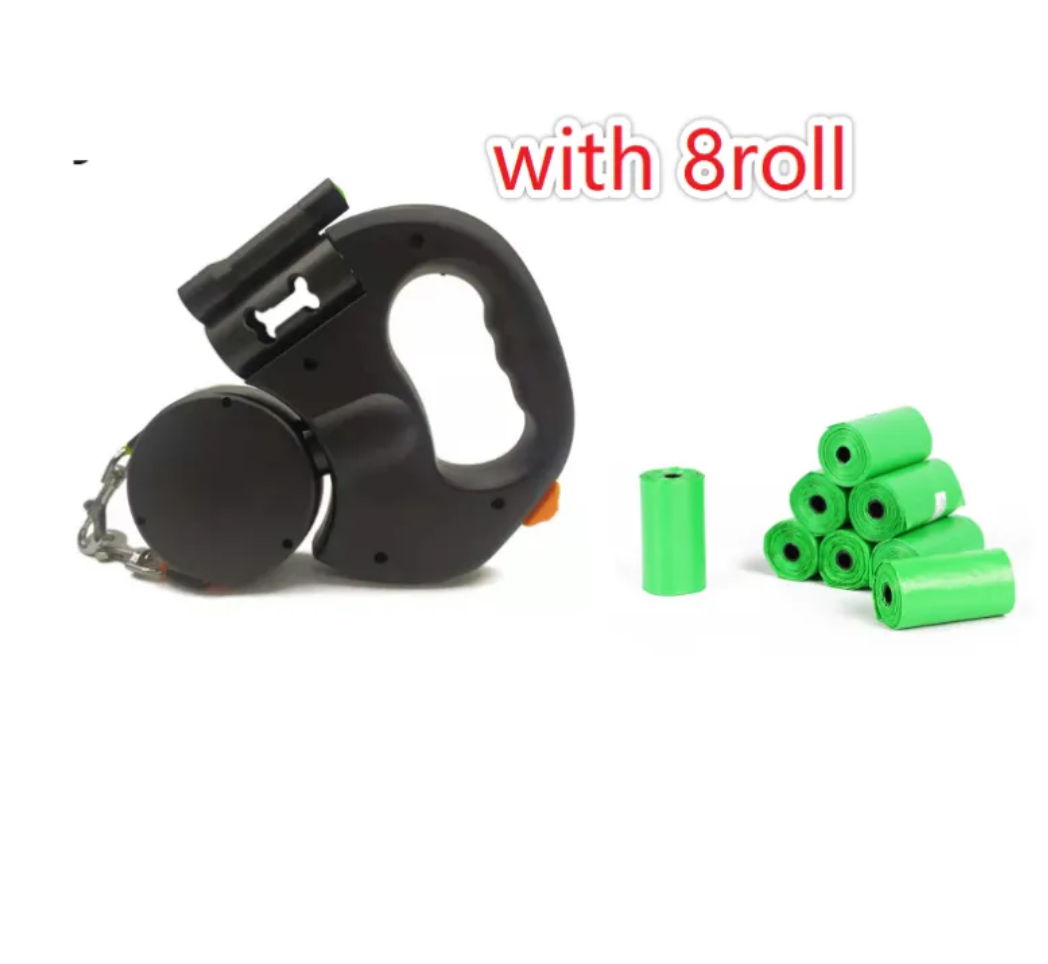 Dual Retractable Dog Leash with Lights